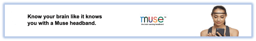Updated Muse ad with image of woman wearing the headband and copy that says Know your brain like it knows you with a Muse headband